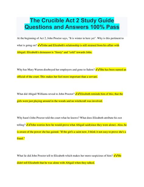 The Crucible: Questions & Answers .